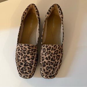 Easy Spirit Women's Suede Animal Print Loafers - Black & Tan - Size 9N